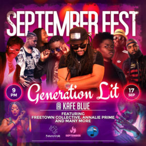 SEPTEMBER FEST: GENERATION LIT @ Kafe Blue