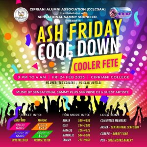 ASH FRIDAY COOL DOWN COOLER FETE @ Cipriani College of Labour & Co-operative Studies